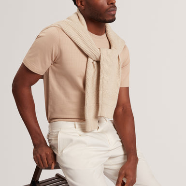 XADIEL: Ss Mixed Texture Stripe T-Shirt