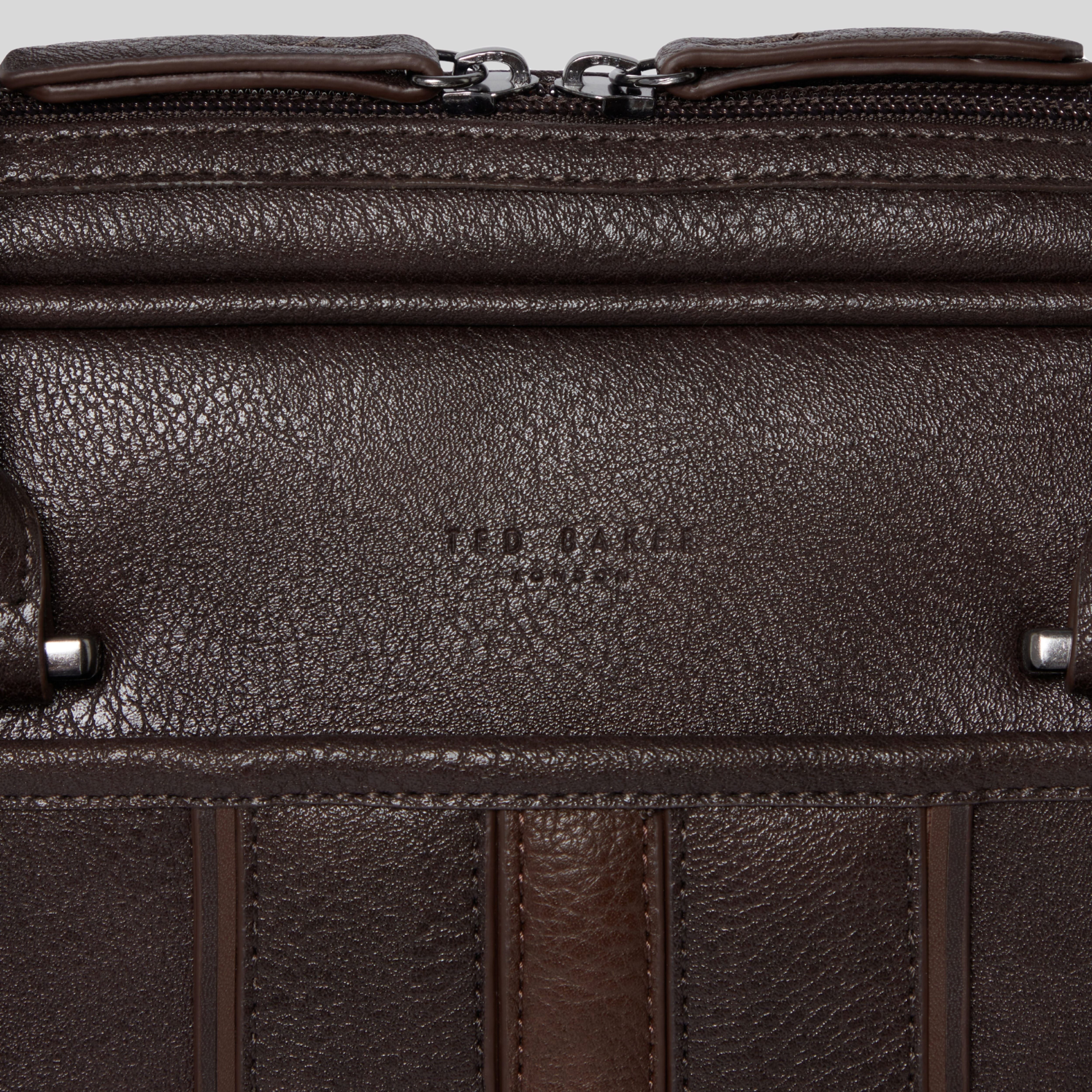 KENRIIK: Stripe Pu Document Bag