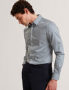 FIRDAWI: Ls Slim Stripe Geo Shirt