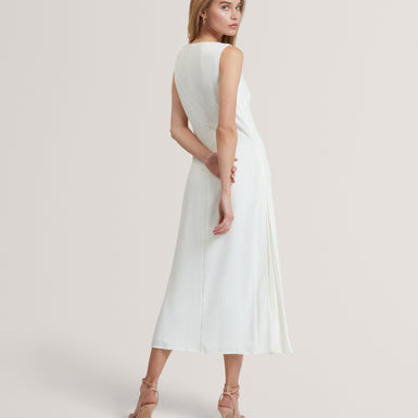 DAHRCY: Sleeveless Midi Dress With Pleat Detail