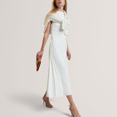 DAHRCY: Sleeveless Midi Dress With Pleat Detail