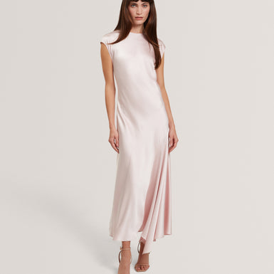 MAIYBE: Sleeveless Asymmetric Midi Dress