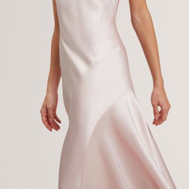 MAIYBE: Sleeveless Asymmetric Midi Dress