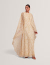 NIEVA: Waterfall Cape Detail Maxi Dress