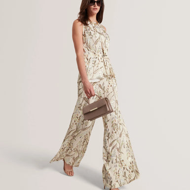 SUSSKI: Viscose Jacquard Wide Leg Trouser