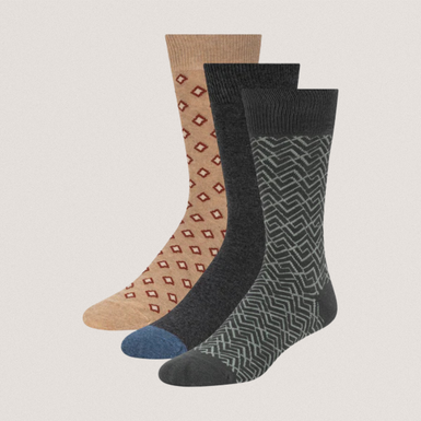 TERRYP: 3 Pack Cotton Crew Sock Multicol