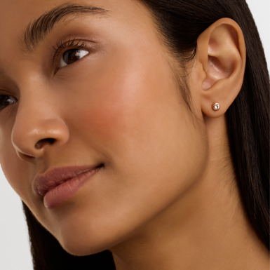 SINEE: Rosegold Mini Crystal Stud Earrings