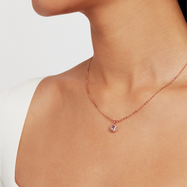 SOLTELL: Solitaire Sparkle Crystal Pendant Necklace