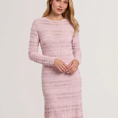 KASEYA: Long Sleeve Knitted Midi Dress