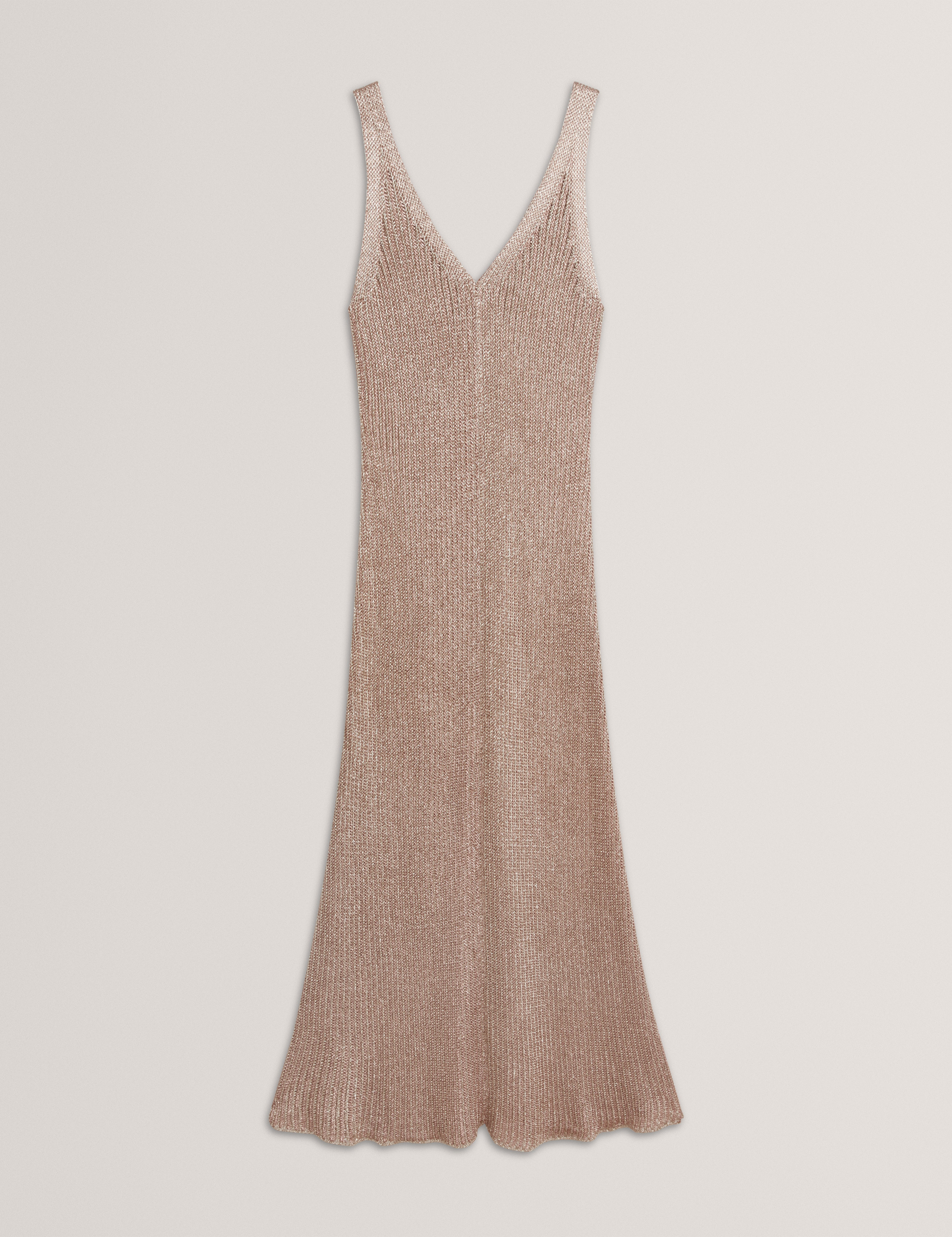 Women's ALARNAA-Chainmail Knitted Column Dress Gold