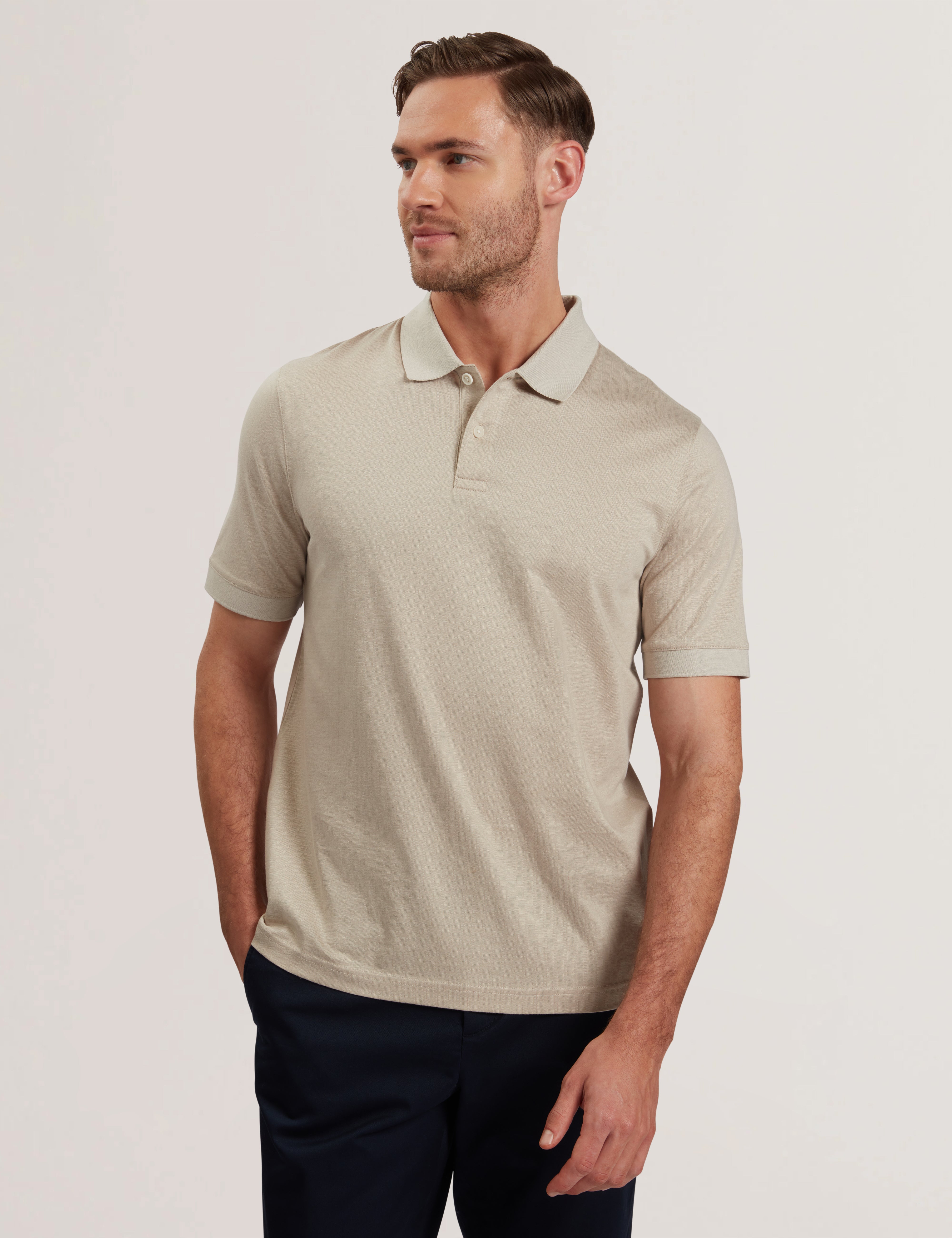 Men's AUGUSO-SS Regular Tonal Jacquard Polo
