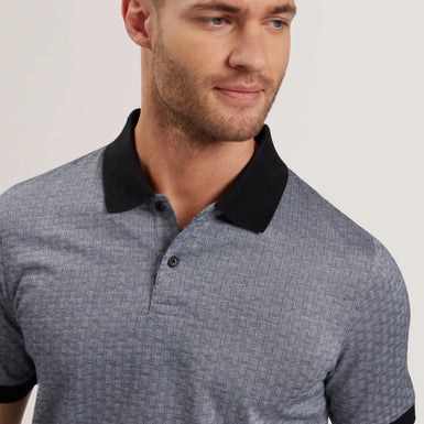 Men's AUGUSO-SS Regular Tonal Jacquard Polo