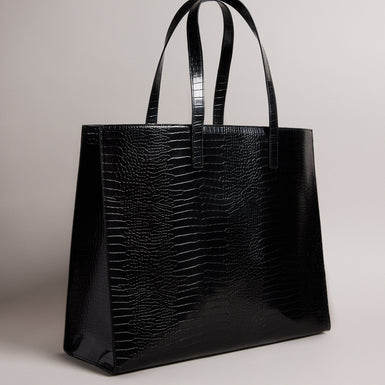 Women's Allicon-Croc Effect Extra Large Icon Bag Black