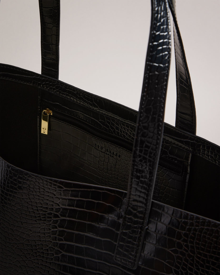 Vivanaa Croc Effect Small Icon Bag Black