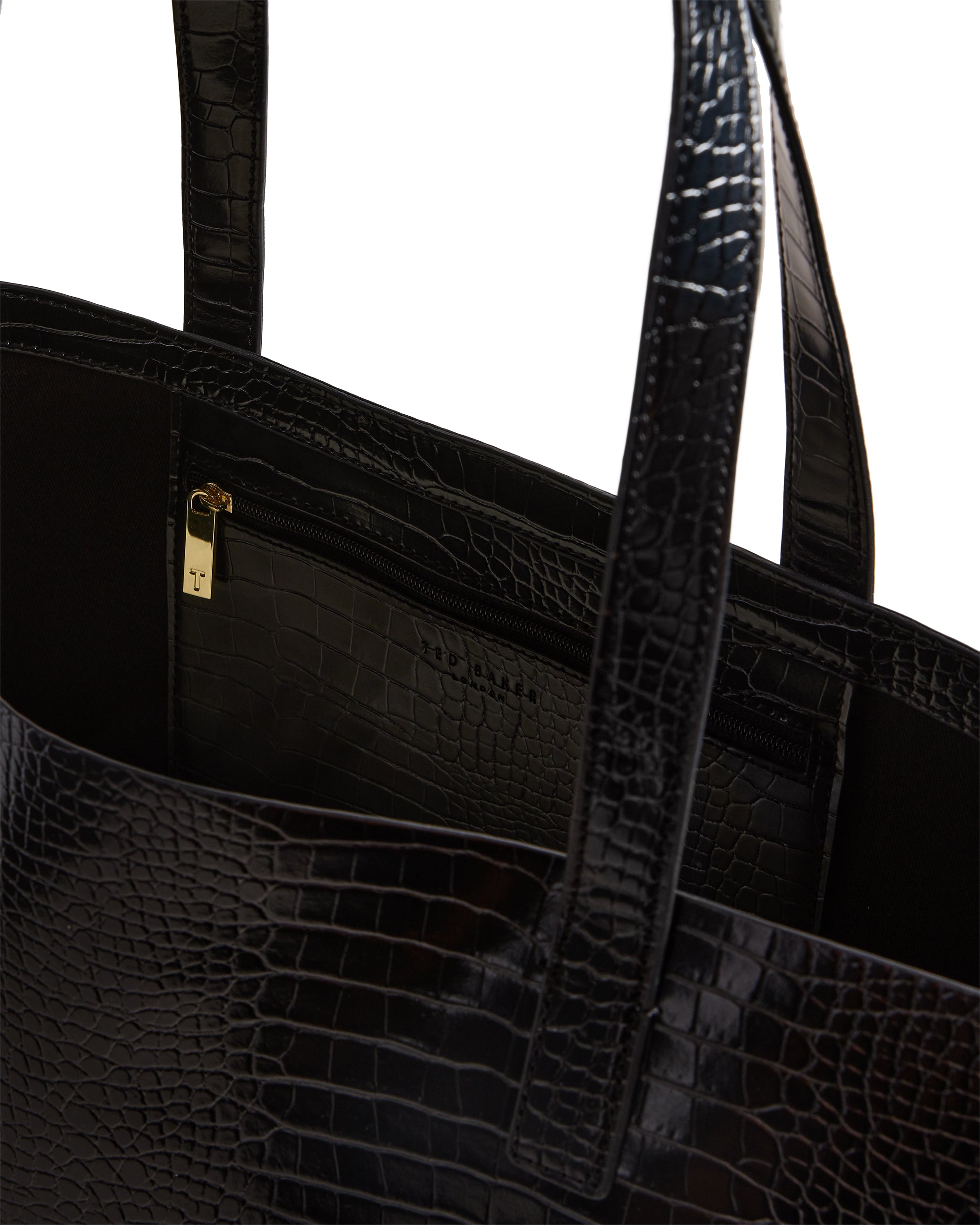 Women's Allicon-Croc Effect Extra Large Icon Bag Black