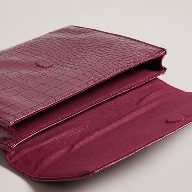 Women's Crocey-Croc Effect Envelope Pouch Dp-Purple