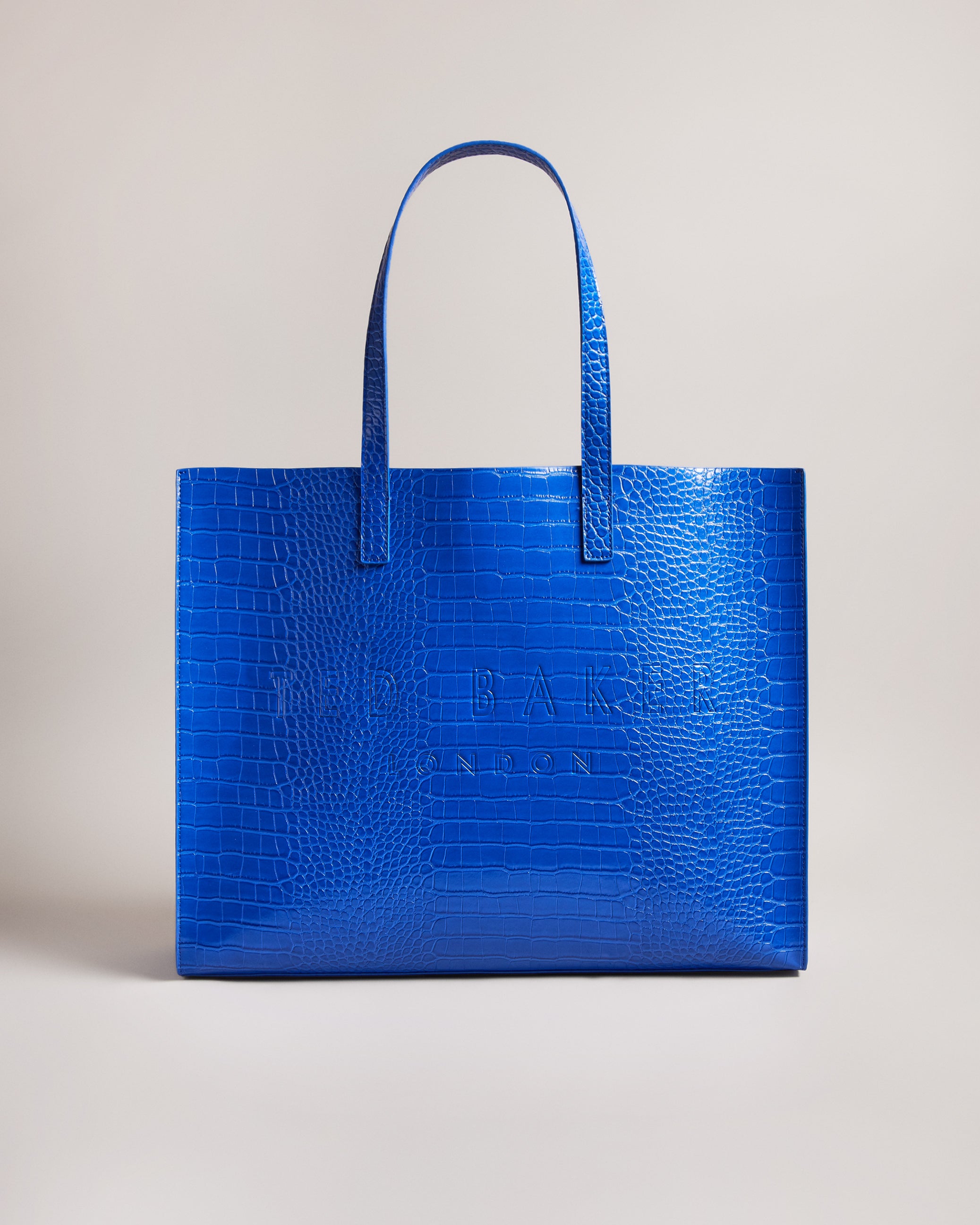 Women's Allicon-Croc Effect Extra Large Icon Bag Brt-Blue