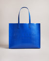 Women's Allicon-Croc Effect Extra Large Icon Bag Brt-Blue
