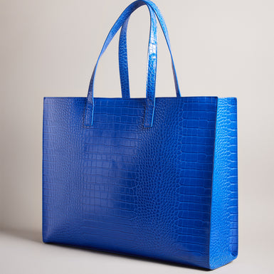 Women's Allicon-Croc Effect Extra Large Icon Bag Brt-Blue
