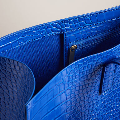 Women's Allicon-Croc Effect Extra Large Icon Bag Brt-Blue