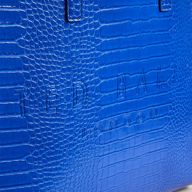 Women's Allicon-Croc Effect Extra Large Icon Bag Brt-Blue