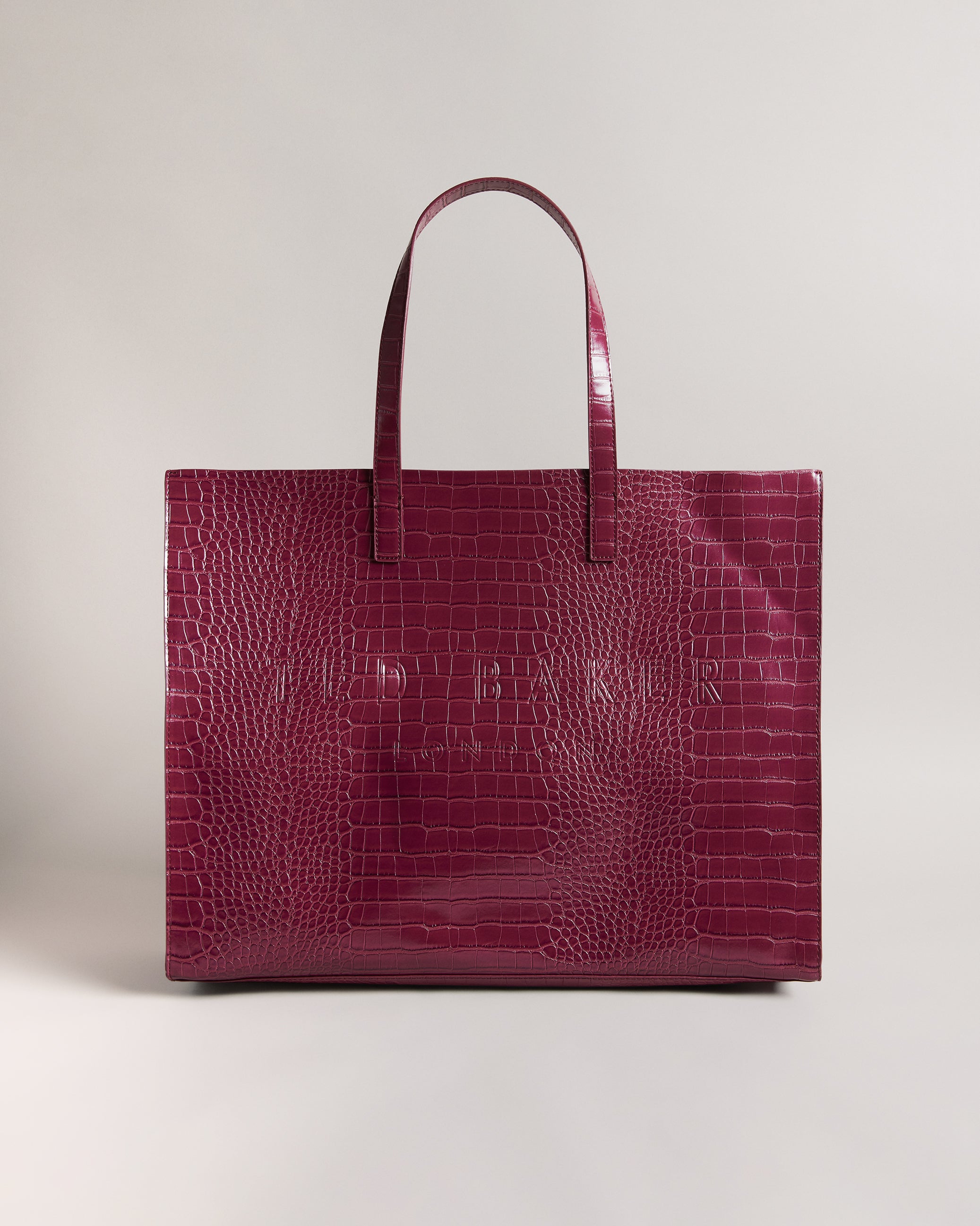 Women's Allicon-Croc Effect Extra Large Icon Bag Dp-Purple