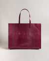 Women's Allicon-Croc Effect Extra Large Icon Bag Dp-Purple