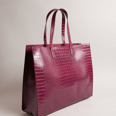 Women's Allicon-Croc Effect Extra Large Icon Bag Dp-Purple