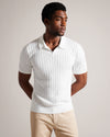 Men's Botany-Ss Regular Open Collar Polo White