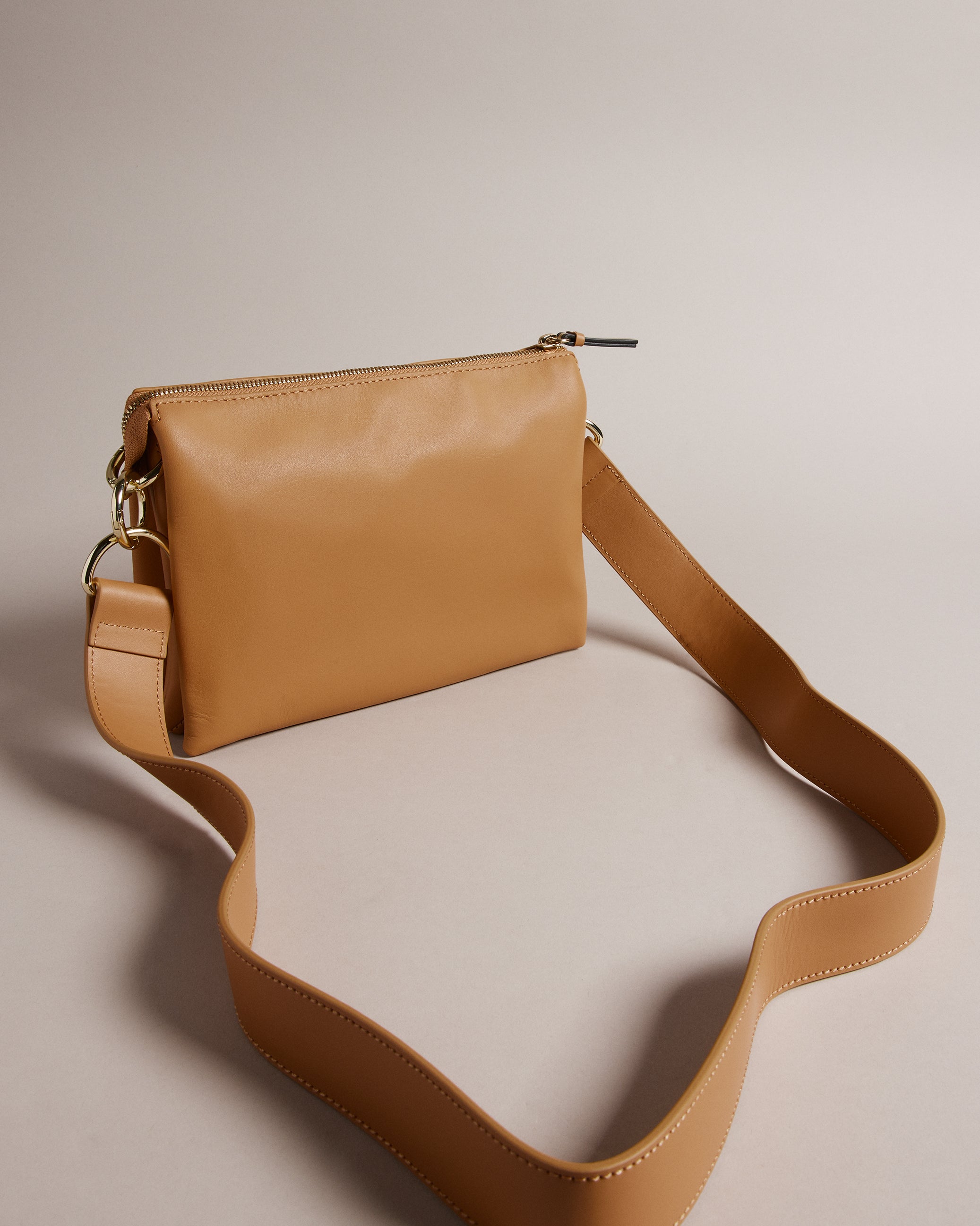 Women's Darceyy-Branded Webbing Leather Crossbody Taupe