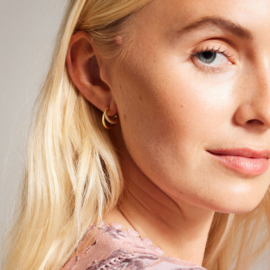 HELIAS: Crystal Double Hoop Earrings