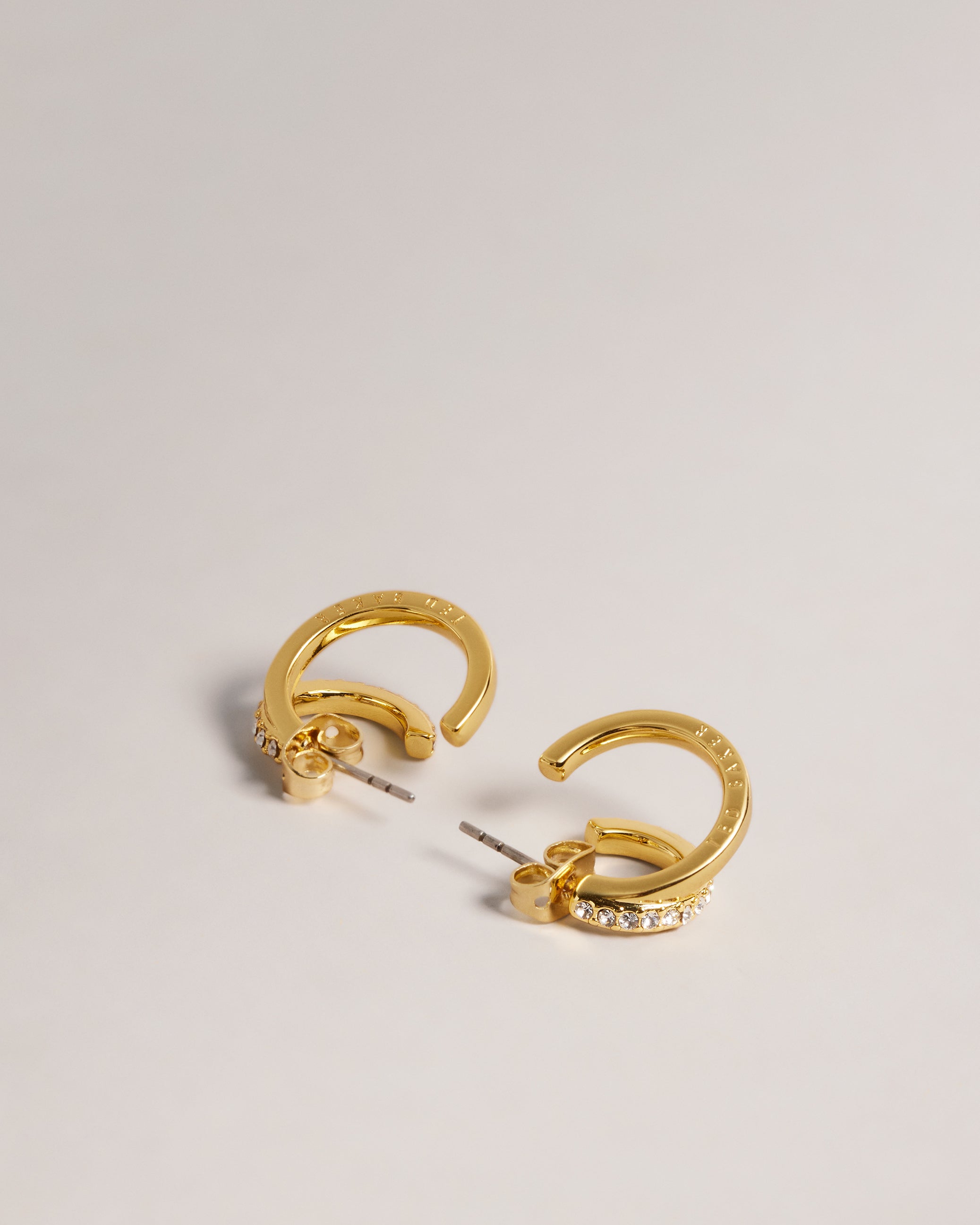 HELIAS: Crystal Double Hoop Earrings