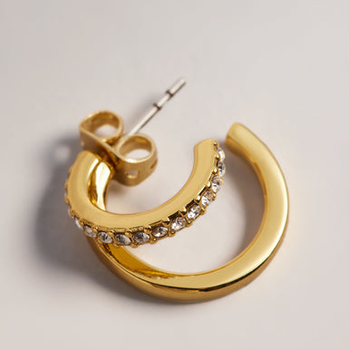 HELIAS: Crystal Double Hoop Earrings