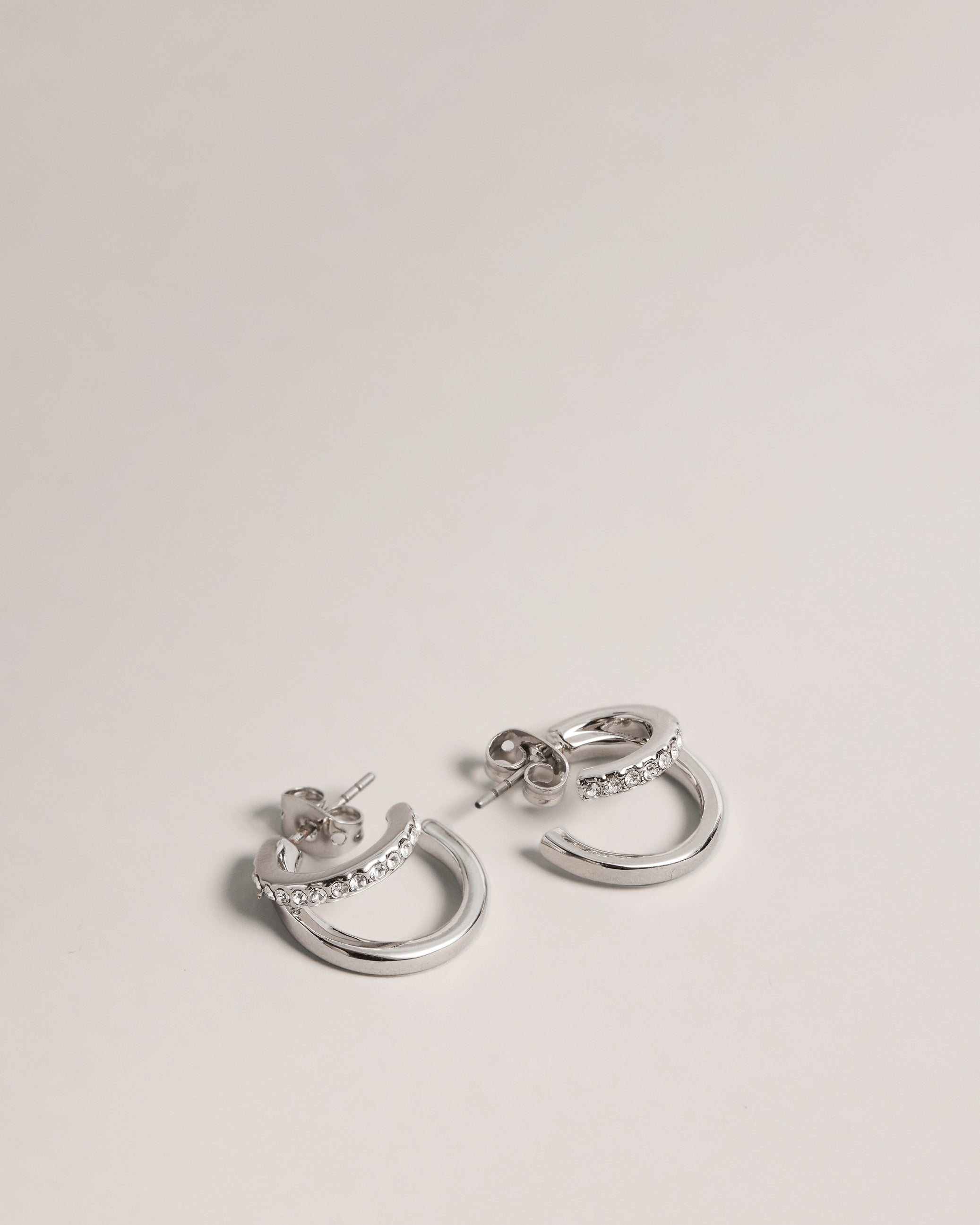 HELIAS: Crystal Double Hoop Earrings