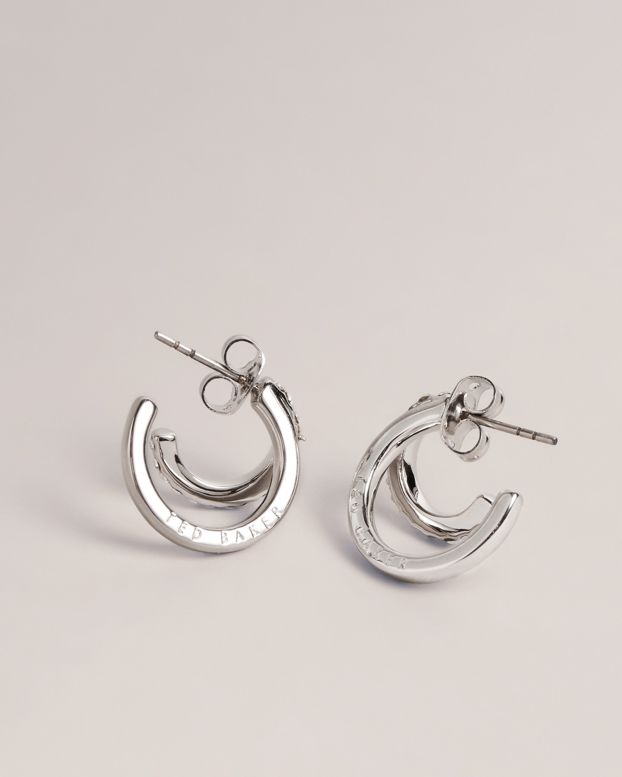 HELIAS: Crystal Double Hoop Earrings