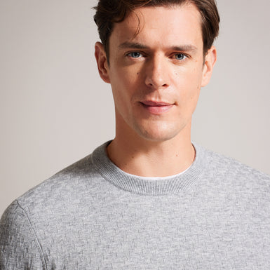 Men's Loung-Ls T Stitch Crew Neck Grey-Marl