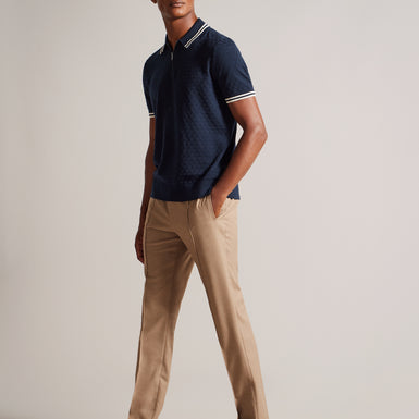Men's Mahani-Ss Regular T Stitched Half-Zip Polo Navy