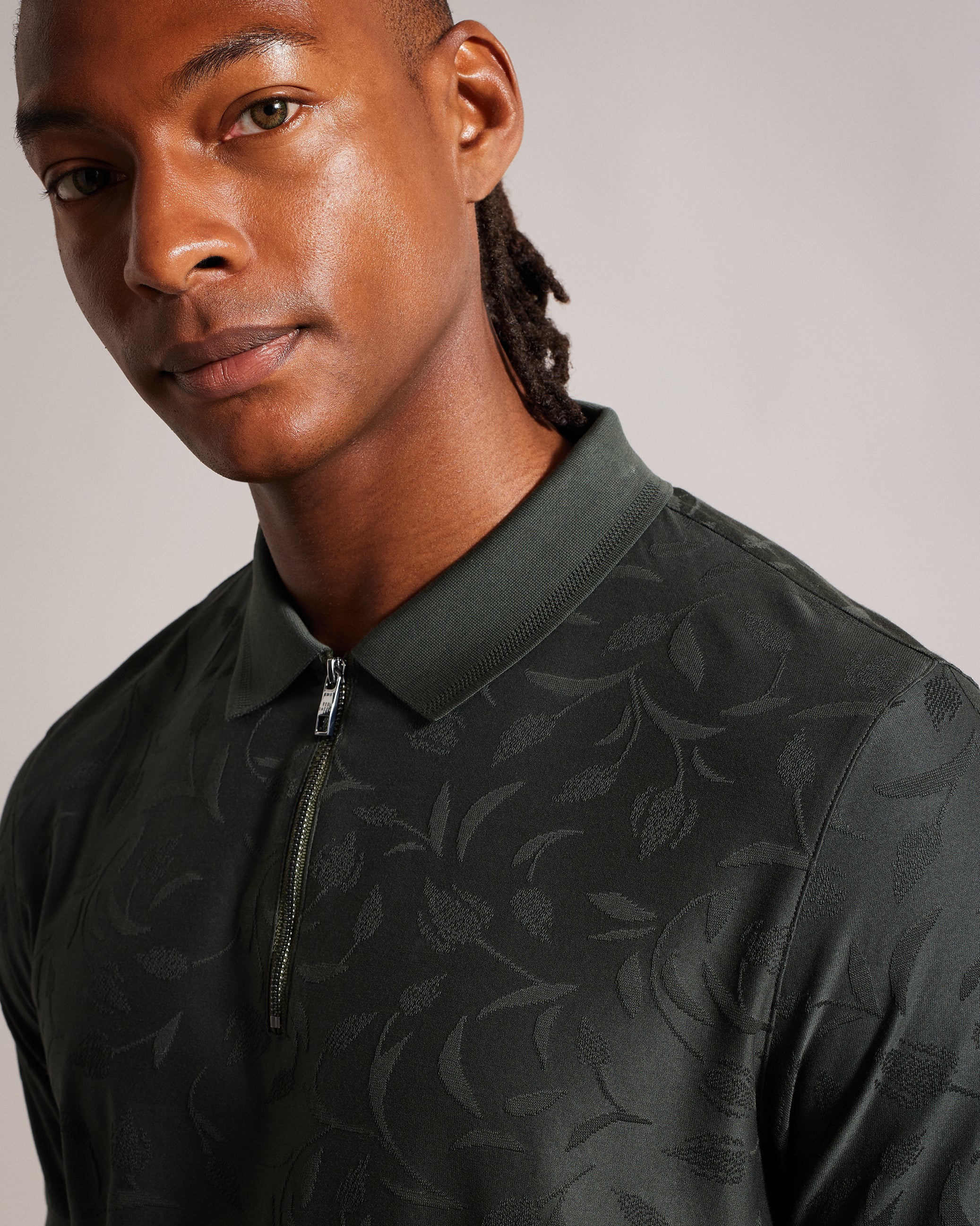 トップス Pedestal polo tee jellyyabashi Men's Polenn-Ss Regular Textured Half-Zip Polo Dk-Green – Poseidon