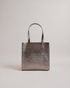 Women's Reptcon-Croc Effect Small Icon Bag Gunmetal