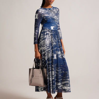 Women's Reptcon-Croc Effect Small Icon Bag Gunmetal