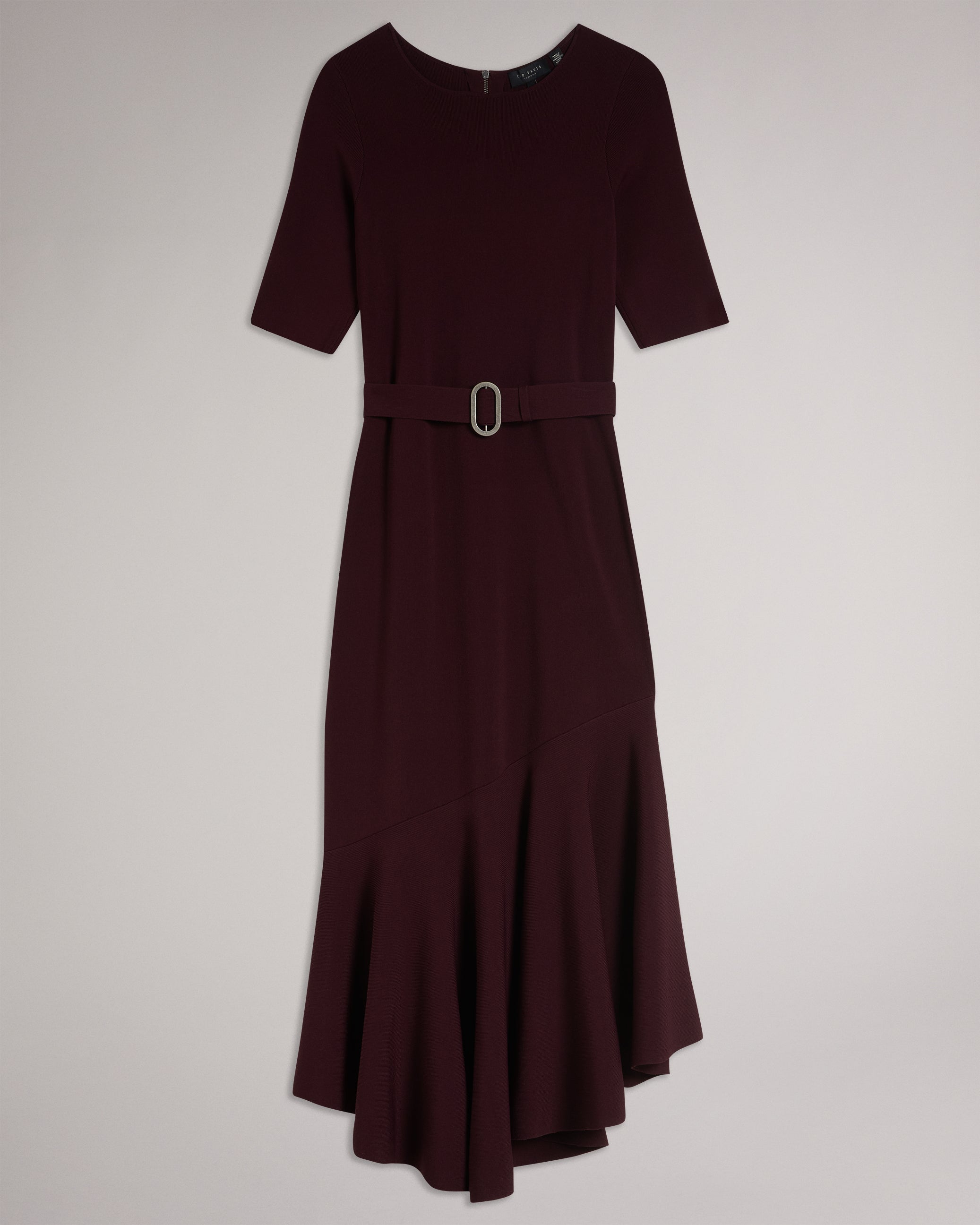 Women's Samalee-Knitted Flippy Skirt Midi Dress Dk-Red