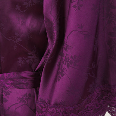 CLARA: Satin Lace Trim Kimono Dressing Gown