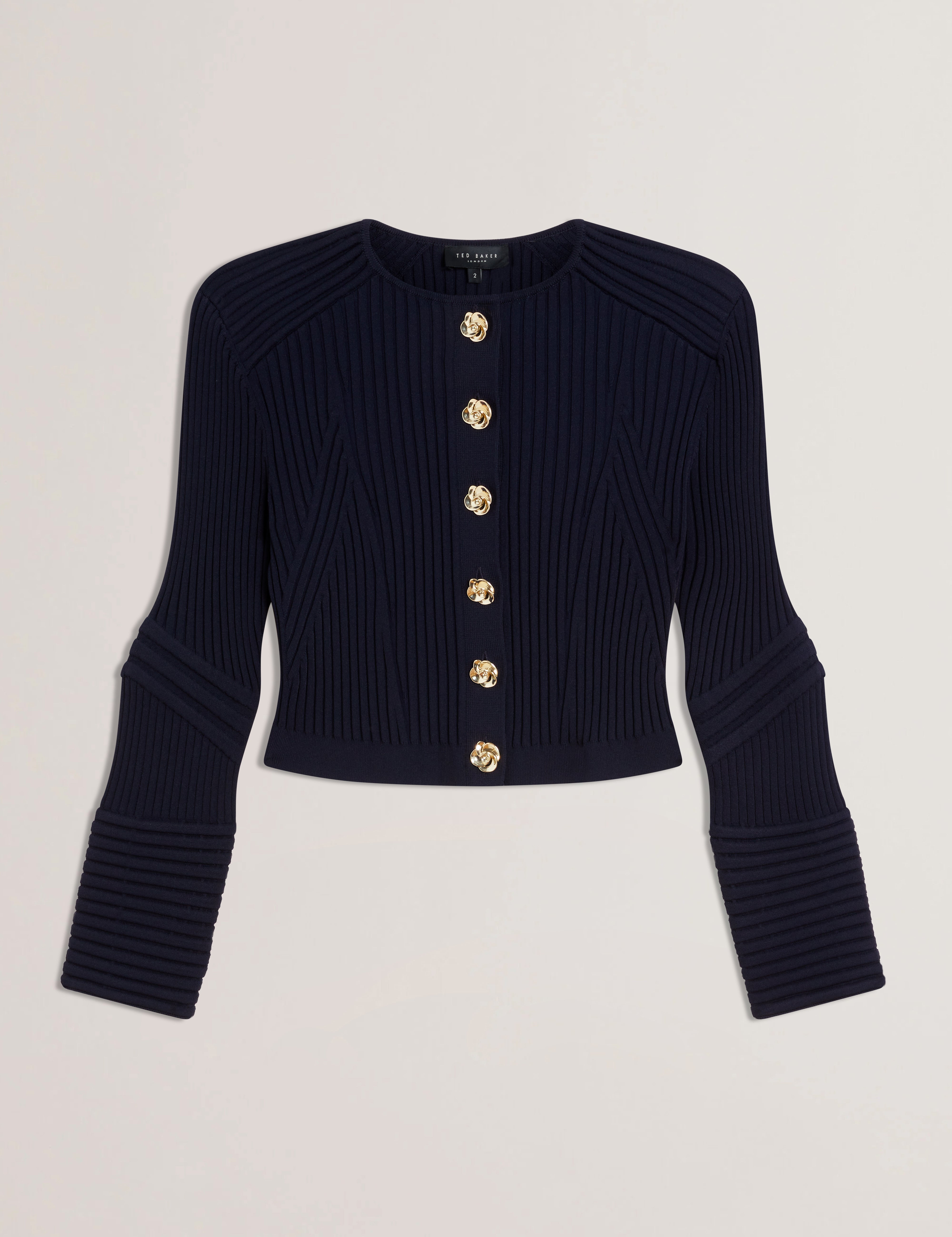 Women's DAYYZI-Rib Knit Biker Detail Cardigan Navy