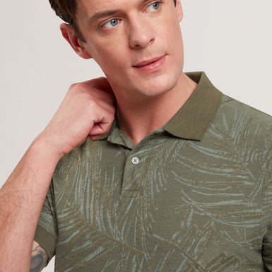 Men's EDWINE-SS Regular Leaf Print Polo