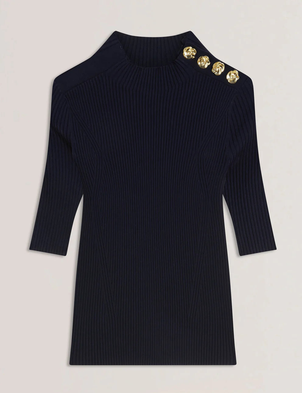 Womens EELIIA- Rose Button Detail Short Sleeve Top