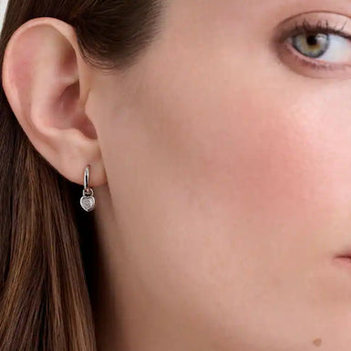 HARPER: Mini Crystal Heart Huggie Earrings