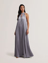Women's GRENYA-Pleated V-neck Maxi Dress