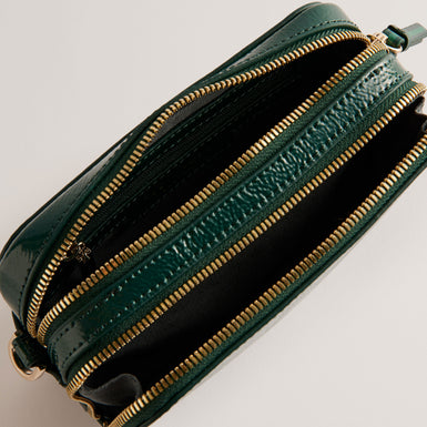 Women's Stunwa-Webbing Leather Crinkle Crossbody Mid-Green