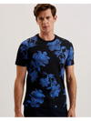 Men's Vendis-Ss Regular Fit Floral Printed T-Shirt Navy