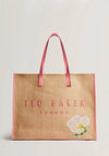 Women's FLORAFF-Floral Applique Extra Large Icon Bag